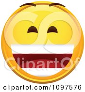 Poster, Art Print Of Laughing Yellow Cartoon Smiley Emoticon Face 3