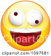 Poster, Art Print Of Yellow Silly Cartoon Smiley Emoticon Face