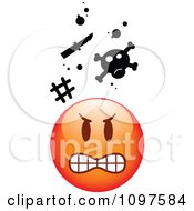 Poster, Art Print Of Red Bully Cartoon Smiley Emoticon Face 2
