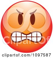 Poster, Art Print Of Red Bully Cartoon Smiley Emoticon Face 1