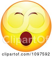 Poster, Art Print Of Bored Yawning Yellow Cartoon Smiley Emoticon Face
