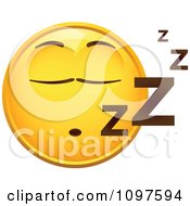 Poster, Art Print Of Snoozing Yellow Emoticon Smiley Face