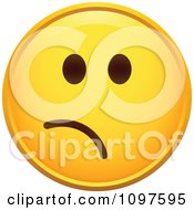 Poster, Art Print Of Worried Yellow Emoticon Smiley Face
