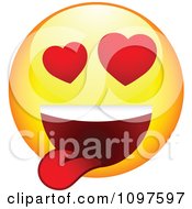 Clipart Love Crazed Yellow Emoticon Smiley Face Royalty Free Vector Illustration