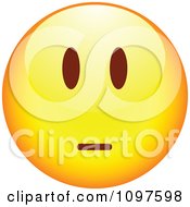 Clipart Straight Faced Yellow Emoticon Smiley Face Royalty Free Vector Illustration