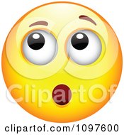 Clipart Shocked Yellow Emoticon Smiley Face Royalty Free Vector Illustration