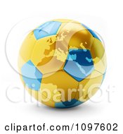 Poster, Art Print Of 3d Gold And Blue Polish-Ukraine Euro 2012 Football Championships Soccer Ball