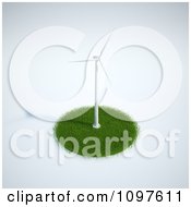 Poster, Art Print Of 3d Wind Energy Turbine On A Grassy Circle 1