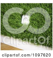3d Renewable Energy Electrical Socket In A Grassy Wall