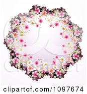 Poster, Art Print Of Wedding Frame Of Pink And White Blossoms