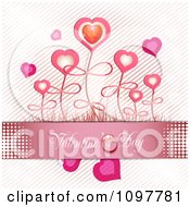 Poster, Art Print Of Pink Valentines Day Banner With Heart Flowers
