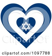 Poster, Art Print Of Patriotic Flag Heart With An Israel Design