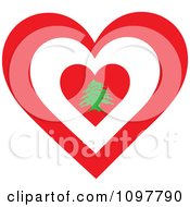 Poster, Art Print Of Patriotic Flag Heart With A Lebanon Design