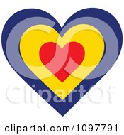 Poster, Art Print Of Patriotic Flag Heart With A Romanian Design