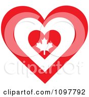 Patriotic Flag Heart With A Canadian Design