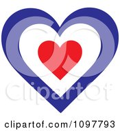 Poster, Art Print Of Patriotic Flag Heart With A French Design
