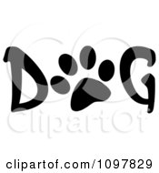 Poster, Art Print Of Paw Print In The Word Dog