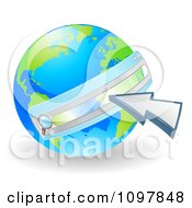 Poster, Art Print Of 3d Vibrant Green And Blue Earth With A Url Search Bar And Cursor