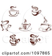 Poster, Art Print Of Steamy Brown Coffee Icons 2