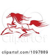 Poster, Art Print Of Fast Red Horse Running 1