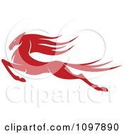 Poster, Art Print Of Red Leaping Horse
