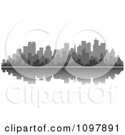 Poster, Art Print Of Grayscale Waterfront City Skyline And Reflection