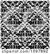 Poster, Art Print Of Black And White Triangular Damask Pattern Seamless Background 21