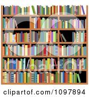 Poster, Art Print Of Library Shelves With Colorful Reference Books