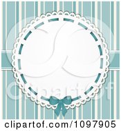 Poster, Art Print Of Retro Doily With Copyspace Over Blue Stripes