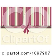 Clipart Retro Background Of Pink And Beige Stripeswith A Bow And Ribbon Royalty Free Vector Illustration by elaineitalia