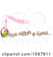 Poster, Art Print Of Princess Tower With Flag Banner And Once Upon A Time Text With Pink Stars
