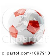 Poster, Art Print Of 3d Red And White Polish-Ukraine Euro 2012 Football Championships Soccer Ball