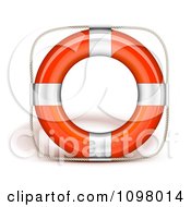 Poster, Art Print Of 3d Orange And Chrome Life Buoy