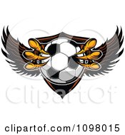Clipart Eagle Talons Grabbing A Soccer Ball And A Winged Shield Royalty Free Vector Illustration by Chromaco #COLLC1098015-0173