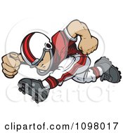 Clipart Athletic Football Player Boy Running Royalty Free Vector Illustration