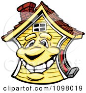 Clipart Happy Yellow Home Mascot Smiling Royalty Free Vector Illustration by Chromaco