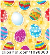 Poster, Art Print Of Seamless Background Of Colorful Easter Eggs On Orange