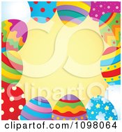 Poster, Art Print Of Frame Of Colorful Easter Eggs And Orange Copyspace