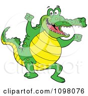 Poster, Art Print Of Happy Cheering Gator Jumping Up And Down
