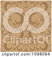 Seamless Brown And Tan Floral Pattern