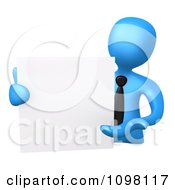 Clipart 3d White Businessman Presenting A Blank Board Royalty CGI Illustration