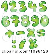 Clipart Green Bubble Ecology Numbers And Math Symbols Royalty Free Vector Illustration