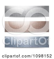 Clipart 3d Brushed Metallic Banners Royalty Free Vector Illustration