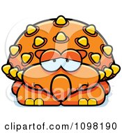 Depressed Orange Ankylosaurus Dinosaur