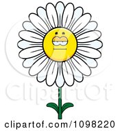 Bored White Daisy Flower Character