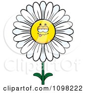 Poster, Art Print Of Sick White Daisy Flower Character