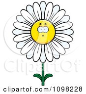 Poster, Art Print Of Surprised White Daisy Flower Character