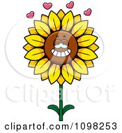 Clipart Sunflower Character In Love Royalty Free Vector Illustration by Cory Thoman