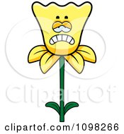 Clipart Depressed Daffodil Flower Character Royalty Free Vector Illustration