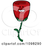 Poster, Art Print Of Bored Red Rose Flower Character